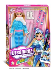 DREAMEEZ Ski set s lutkom