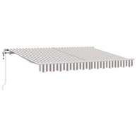 Povlačivi tenda, 300 x 250 cm, 100% poliester i aluminij, svijetlo siva i bijela