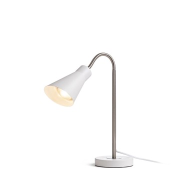 RENDL Stolna lampa, Anika, 230V, E27 40W, mat nikal, mat bijela