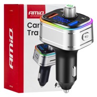 AMIO Bluetooth FM transmiter 1×USB-C microSD 12V 24V AMIO-04652