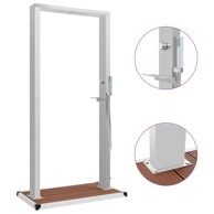 Vanjski tuš s podlogom od WPC-a i nehrđajućeg čelika, 215 cm, smeđa  