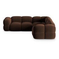COSMOPOLITAN DESIGN Tamno smeđa baršunasti kutna garnitura Loretto, 250x250x68 cm