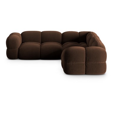 COSMOPOLITAN DESIGN Tamno smeđa baršunasti kutna garnitura Loretto, 250x250x68 cm