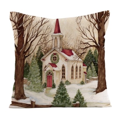 LIVEFY Božićna jastučnica, 45x45 cm, church