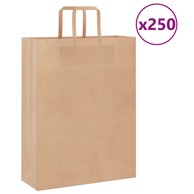 Papirnate vrećice 250 kom s ručkama 32x12x42 cm, smeđe
