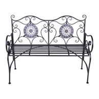 GARDEN PLEASURE Crna metalna vrtna klupa Jalua