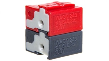 WAGO Konektor za mrežne terminale 4x 0,6-0,8 mm² tamno siva / 243-211, 50 kom, crvena