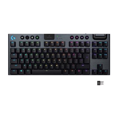LOGITECH Tipkovnica Gaming G915 TKL Tenkeyless Lightspeed Linear, RGB crna, mehanička, bežična, UK Layout, USB