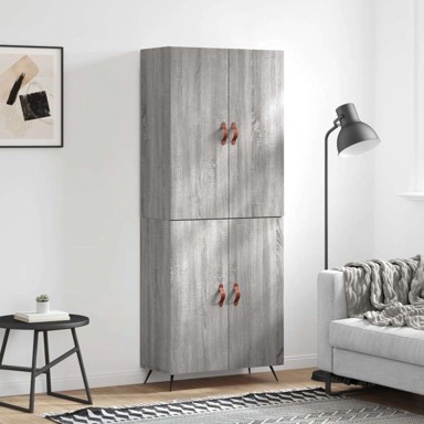 Visoka komoda siva sonome 69 5x34x180 cm od konstruiranog drva , vrata