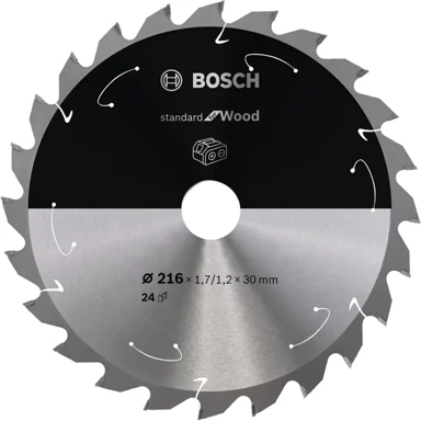 BOSCH List kružne pile Standard for Wood 216 mm 24Z (30 mm rupa, za akumulatorske kutne pile)
