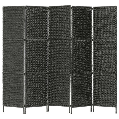 Sobna pregrada s 4 panela, 154 x 160 cm, vodeni zumbul, crna