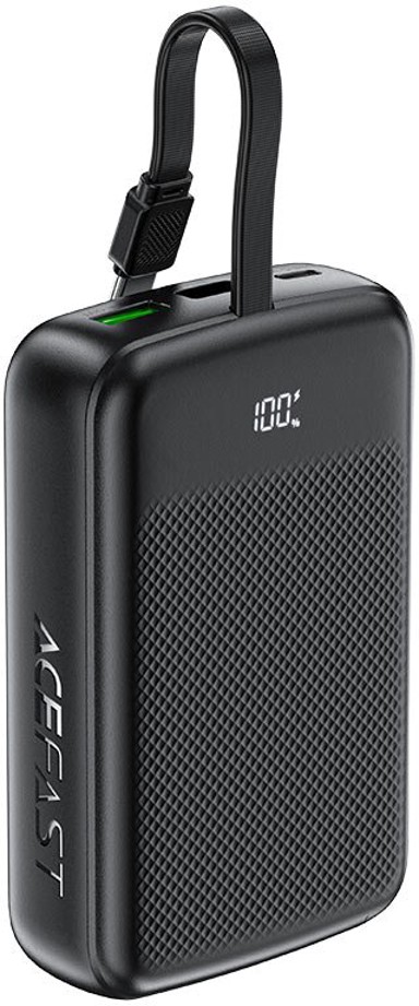 ACEFAST Powerbank PD20W, 20.000mAh s kablom, crni