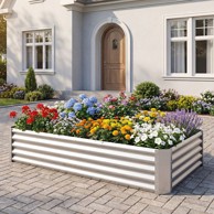 COSTWAY Povišena vrtna gredica od pocinčanog metala 6x3x1 ft, srebrna