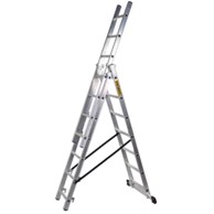 Trodjelne ljestve, aluminijske, 3x7 gazišta