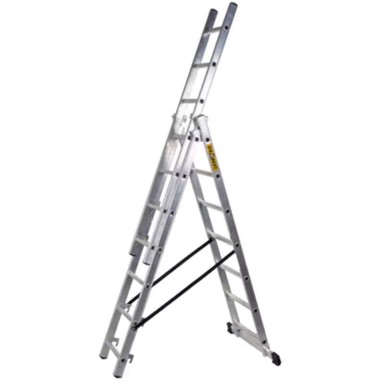 Trodjelne ljestve, aluminijske, 3x7 gazišta