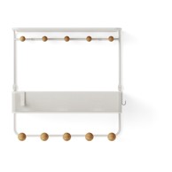 UMBRA Bijela zidna vješalica od prirodnog metala s policom Estique