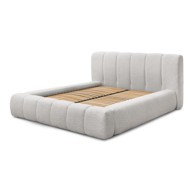 BOBOCHIC PARIS Tapecirani bračni krevet Denali 160x200 cm s podnicom i prostorom za odlaganje, svijetlo sivi