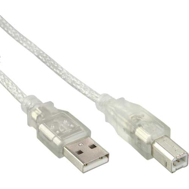 INLINE USB-A na USB-B kabel 34510, 1 m, prozirni