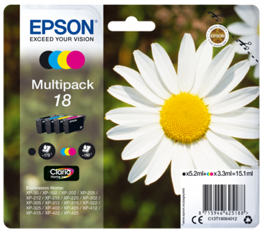 EPSON Tinta za printer Claria Home Multipack T 180 BK/C/M/Y T 1806