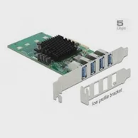 DELOCK PCIe x4 kartica, 4x USB 3.0, Low Profile