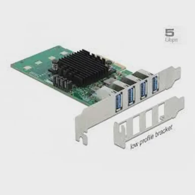 DELOCK PCIe x4 kartica, 4x USB 3.0, Low Profile