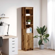 Visoka komoda staro drvo 37,5x35x180 cm konstruirano drvo