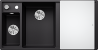 BLANCO Sudoper Axia III 6 S InFino, Silgranit, daska staklo, bazen lijevo, crna
