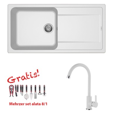 ELLECI Set sudoper Life 480 + slavina C01, bianco
