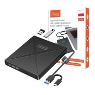 ZENWIRE Prijenosni vanjski DVD/CD RW pogon SY885 s USB-C, USB 3.0 i čitačem kartica