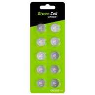 GREEN CELL Gumbasta baterija, litij, 3V, 220mAh, 10xCR2032