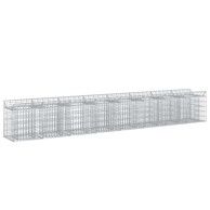 Gabionski uzdignuti krevet, 2 kom, 300 x 50 x 60 cm, srebrni