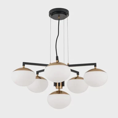 Luster Josephine LU1841/5+1, 6xE27, 230 V, Ø 73,5 cm, crni