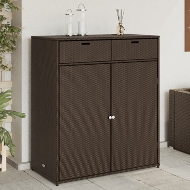 Vrtni ormarić za pohranu smeđi 105x55x113 cm od poliratana