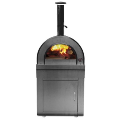 Peć za pizzu na drva 7905, modularna, nehrđajući čelik, crna boja