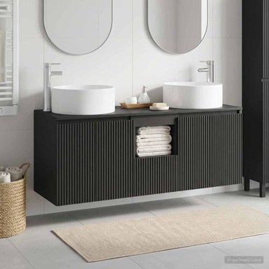 Set kupaonskih ormarića 3 kom 49,5 x 44,5 x 65,5 cm, crni