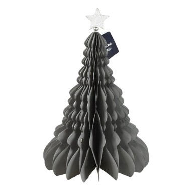 Božićni ukras bor od papira 23.5x35 cm sivi