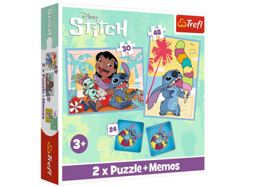 TREFL Puzzle i memorijska igra Lilo and Stitch Happy Day 93585, 2u1
