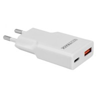 TRANSMEDIA Punjač, 30W, USB-C PD + USB-A QC 3.0, bijeli
