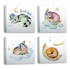 WALLITY Set slika Good Night, 4 kom, 30x30 cm