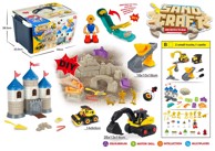 Kinetički pijesak Kreativni set za djecu 1100 g, dvorac, vozila i kalupi