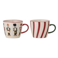 BLOOMINGVILLE Šalice u setu 2 kom za cappuccino s božićnim motivom od kamenine 300 ml Jolly