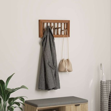 Vješalica 50 x 11 x 25 cm, čvrsto mahagonijsko drvo, smeđa