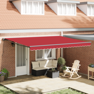 Skrovita tenda 450x300 cm, poliester, crvena