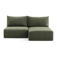 MAKAMII Zelena sklopiva/s prostorom za odlaganje kutna garnitura (s desnim kutom) Kalena, 210x149x86 cm