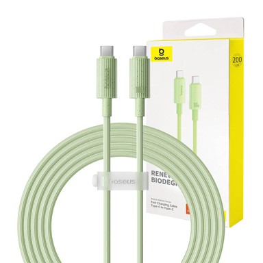 BASEUS Kabel za brzo punjenje Habitat Series USB-C na USB-C 100W 2 m, zeleni