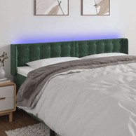 LED uzglavlje 203x16x78/88 cm, baršunasto, tamno zelena