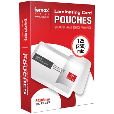 FORNAX Folije za plastificiranje 54 × 86 mm, 125 mikrona, sjajne, 100 kom
