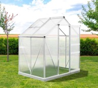 WESTMANN Staklenik Flora 64, srebrni, 132 x 190 x 201 cm