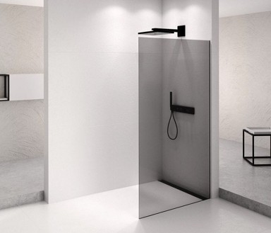 POLYSAN Tuš pregrada ARCHITEX, 1062 mm, dimno staklo, crna mat