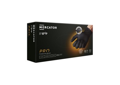 LACUNA Rukavice, crne, nitrilne, sa granulama, vel L, 50 kom